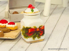Doll house miniature Christmas Jar red bow