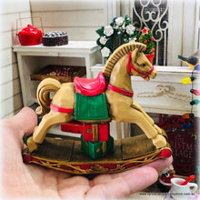Dollhouse miniature vintage style rocking horse Christams