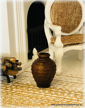 Dollhouse farmhouse miniature aged brown vase