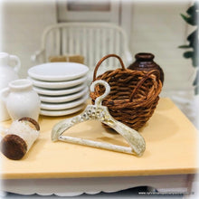 Dollhouse miniature antiqued coat hanger French style brocante