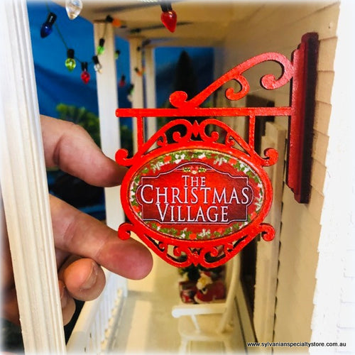 Dollhouse miniature Christmas Village sign