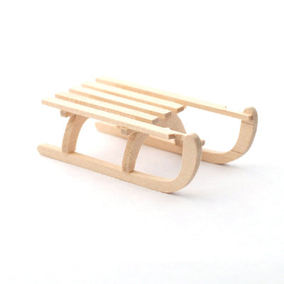 Dollshouse miniature toboggan sled sledge Christmas snow winter