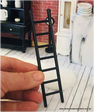 Dollhouse miniature black ladder modern home
