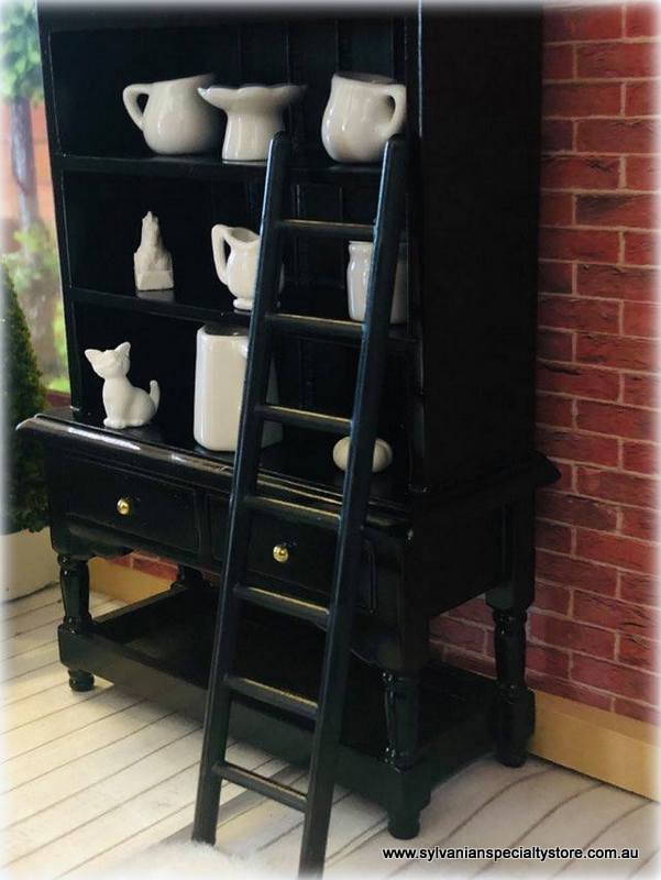 Dollhouse miniature black ladder modern home