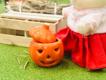Sylvanian Families rabbit with Halloween cookie jar