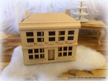 Wooden Dollhouse -Unpainted - 7 cm high