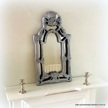 Dollhouse mirror pewter colour large Baroque Vicotiran