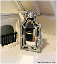 Dollhouse mirror pewter colour large Baroque Vicotiran