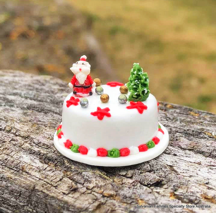 Dollshouse miniature Santa cake Christmas cake