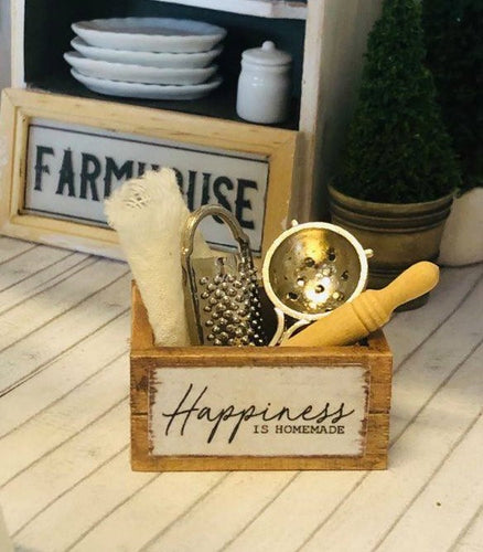 Dollhouse miniature kitchen accessories Happiness is homemade