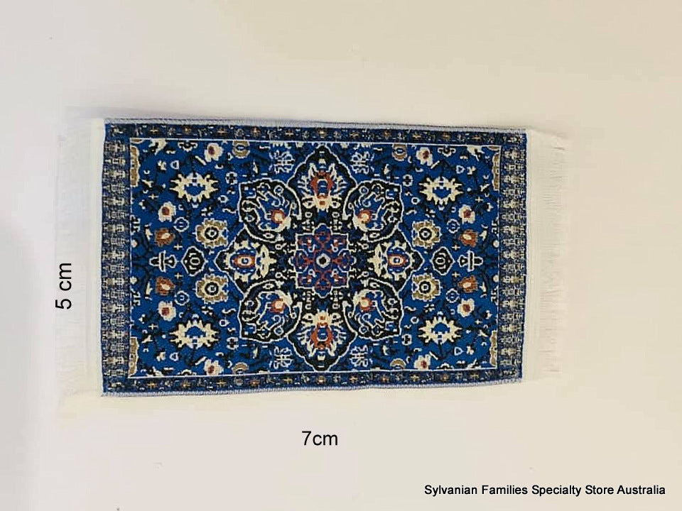 Dollshouse miniature small blue rug carpet