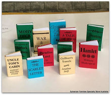 Dollshouse miniature Library Classics books miniature