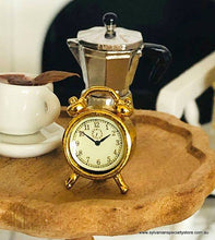 Gold colour dollhouse miniature alarm clock accessory