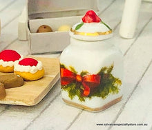 Doll house miniature Christmas Jar red bow