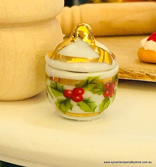 Christmas Small Jar - Holly - 1.5 cm- Miniature