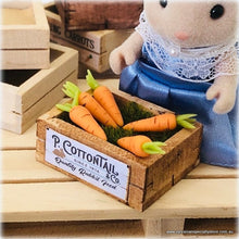 Dollhouse miniature crate P Cottontail easter carrots and grass