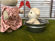Sylvanian Families sheep baby in metal wash tub