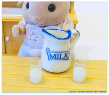 Milk jug and glasses of milk - miniature