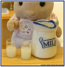 Milk jug and glasses of milk - miniature