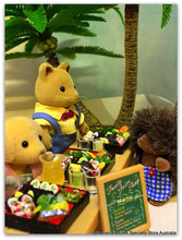 Sylvanian Families beach party coconut palms sushi juice