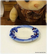 Oval Dinner Plate Blue Pattern x 1 - Miniature