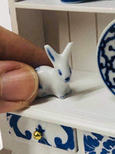 Blue and White rabbit ornament - Miniature