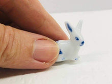 Blue and White rabbit ornament - Miniature