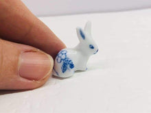 Blue and White rabbit ornament - Miniature