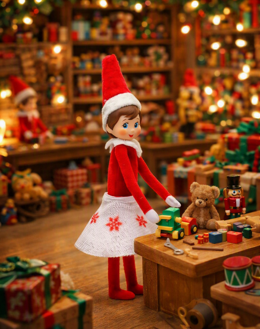 World's smallest elf girl in Santa's workshop