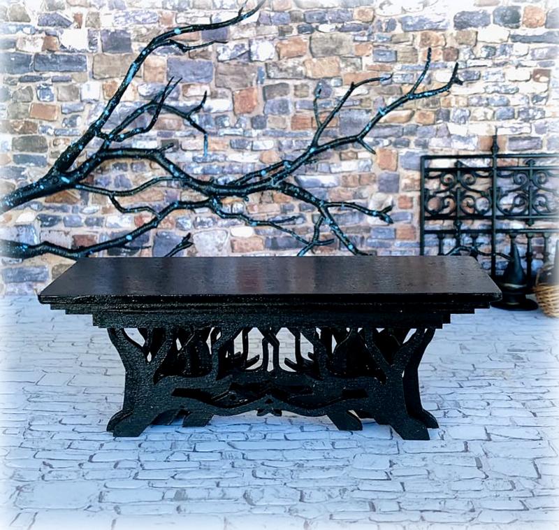 Dollhouse Halloween haunted house table