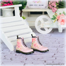 Dollhouse minaiture blooming pink doc martin boots