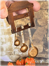 Dollhouse rustic kitchen old style rack and copper rusty pots