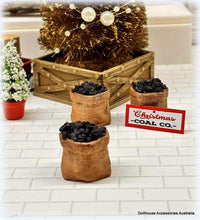 Dollhouse miniature Sack of Coal for Christmas