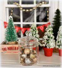 Dollhouse miniature gold silver baubles