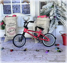 Dollhouse christmas red bicycle