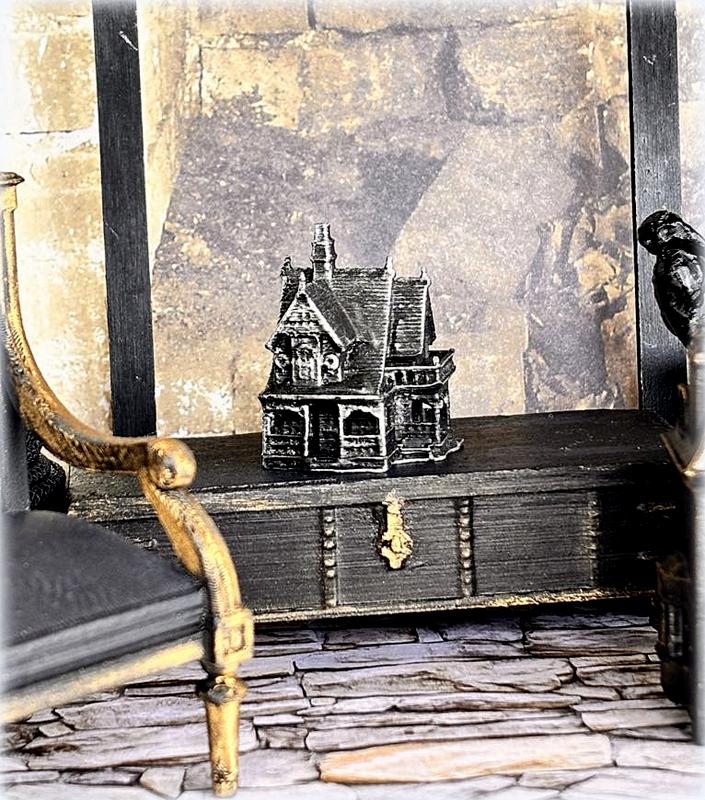 Dollhouse tiny haunted cottage witch house for dollhouse nursery