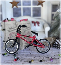 Dollhouse christmas red bicycle