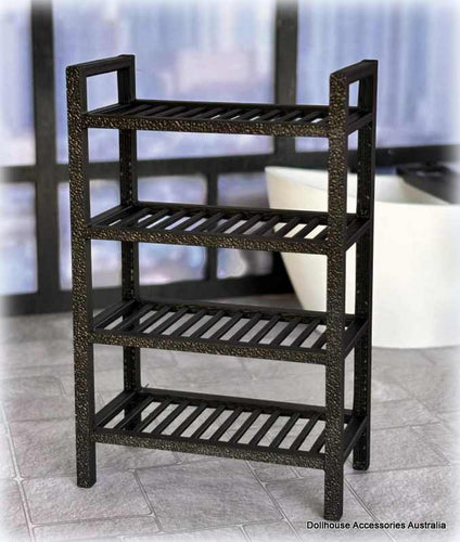 Dollhouse miniature bathroom storage rack shelviing set modern