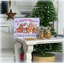 Dollhouse miniature Christmas gingerbread sign