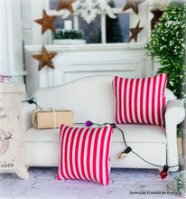 Cushion - Red and White Stripes - Miniature