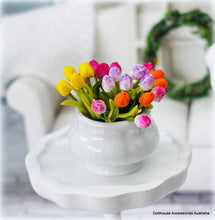 Bowl of Colourful Tulips - Miniature