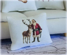 Dollhouse Cushion Santa and Reindeer Christmas