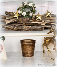 Dollhouse miniature gold planter pot Christmas