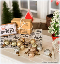 Dollhouse miniature gold silver baubles