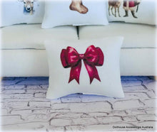 Dollhouse Christmas cushion red bow