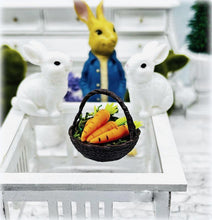 Dollhouse Miniature Easter Rabbit Carrots wicker look 3D print basket