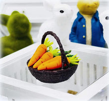 Dollhouse Miniature Easter Rabbit Carrots wicker look 3D print basket