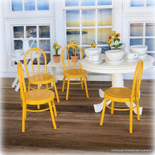 Yellow Cafe Chairs x 4 - Metal - Miniature