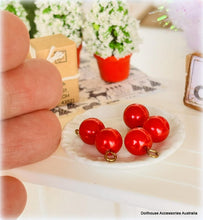Dollhouse miniature red Christmas baubles