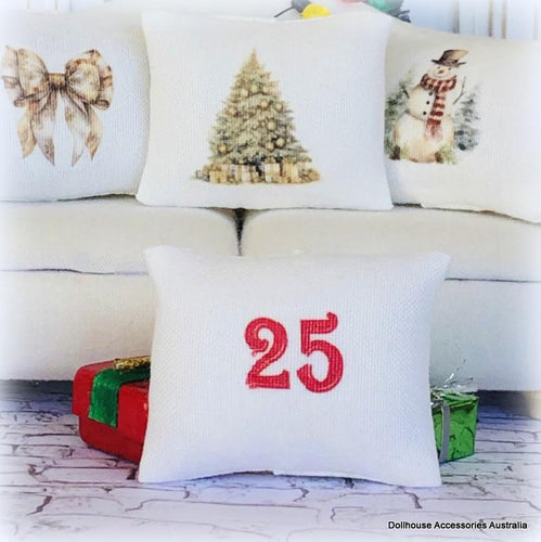 Dollhouse Christmas decor cushions